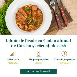 Iahnie de fasole cu Ciolan afumat de Curcan și cârnați de casă-01