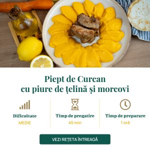 Piept de Curcan cu piure de țelină și morcovi-01