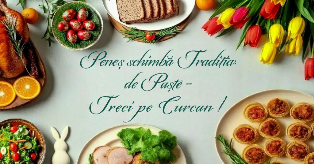 O masa de Paste, aranjata cu preparate din carne de curcan.