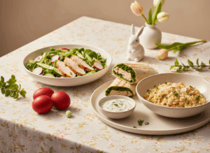 Ai rămas cu carne de curcan după Paște? Încearcă 3 idei rapide și gustoase, fără risipă alimentară: salată de primăvară cu piept de curcan, wrap cu sos de iaurt și risotto cremos cu curcan. Perfecte pentru zilele de după sărbători.