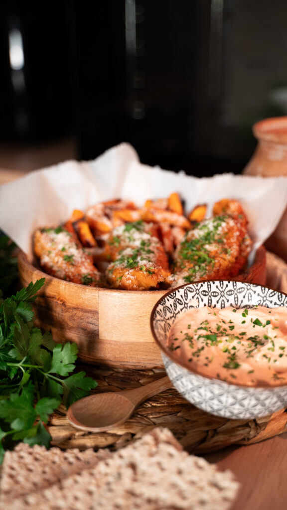 Descoperă rețeta de fâșii crispy din piept de curcan Peneș Curcanul, îmbrăcate într-o glazură fină de unt cu usturoi și parmezan generos. Un adevărat răsfăț culinar, crocant și suculent!